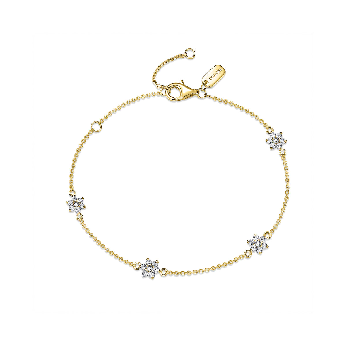 18ct Gold Mini Flower Bracelet