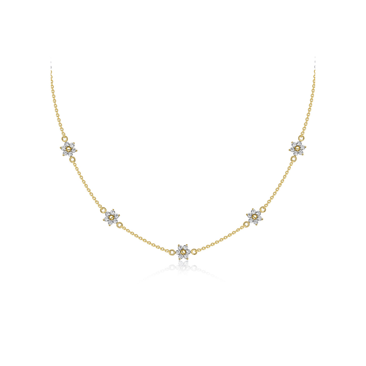 9ct Gold Mini Flower Necklace