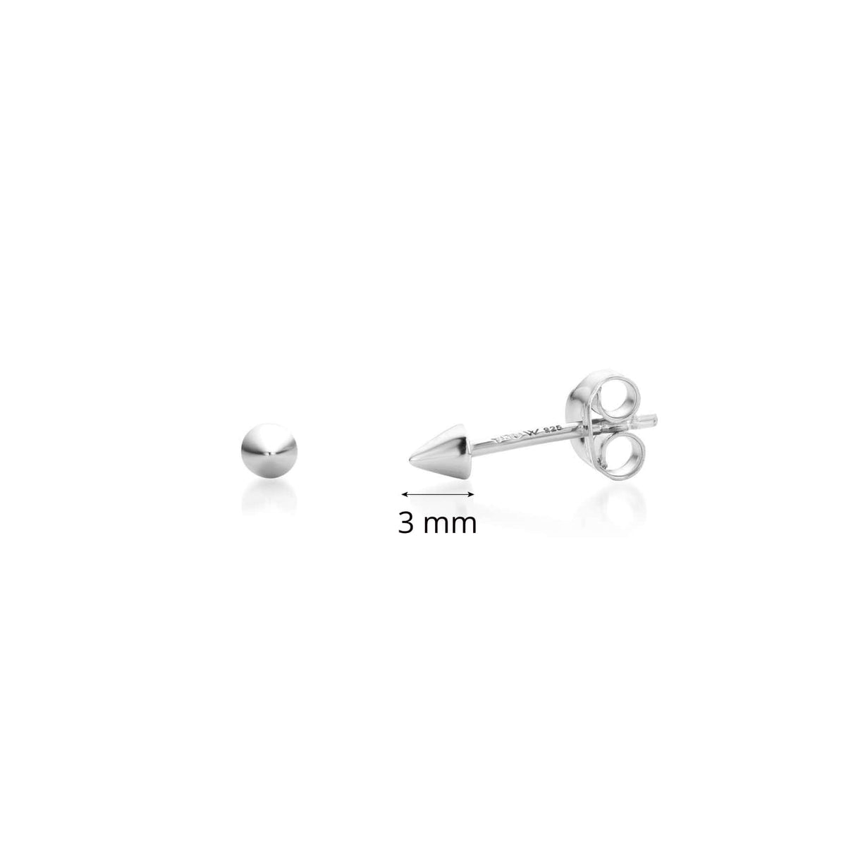 Silver Spike Stud Earrings