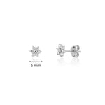 Silver Mini Flower Stud Earrings Pair