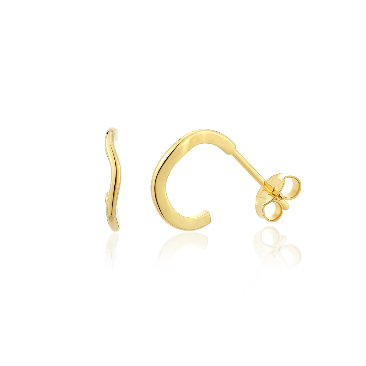 9ct Gold Small Twisted Huggie Earrings