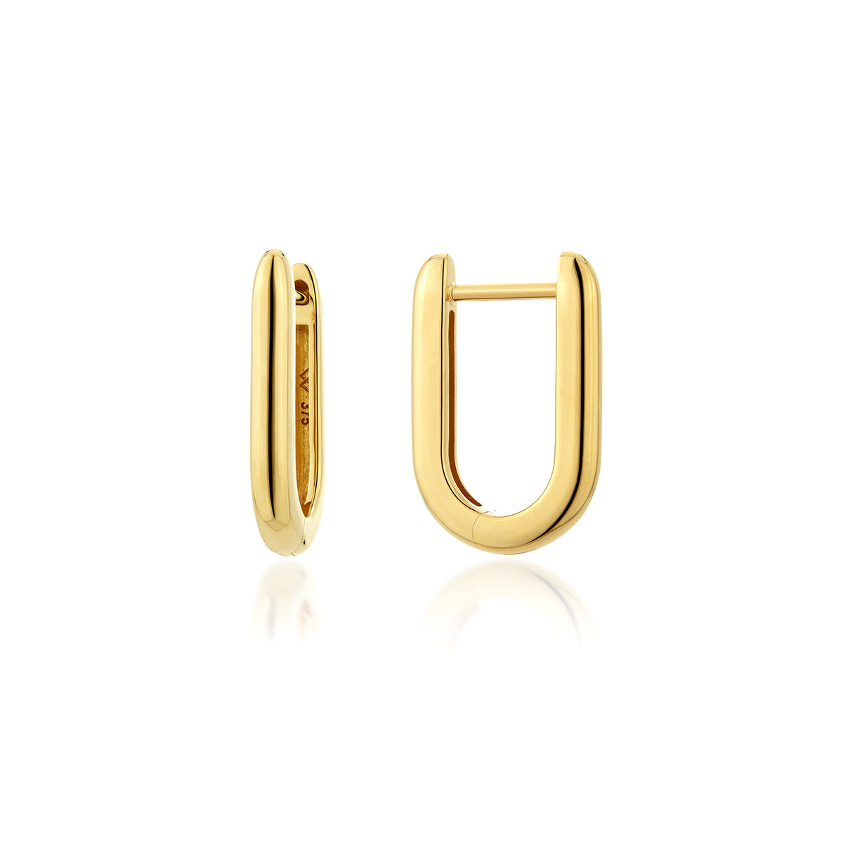 9ct Gold Ovate Hoop Earrings