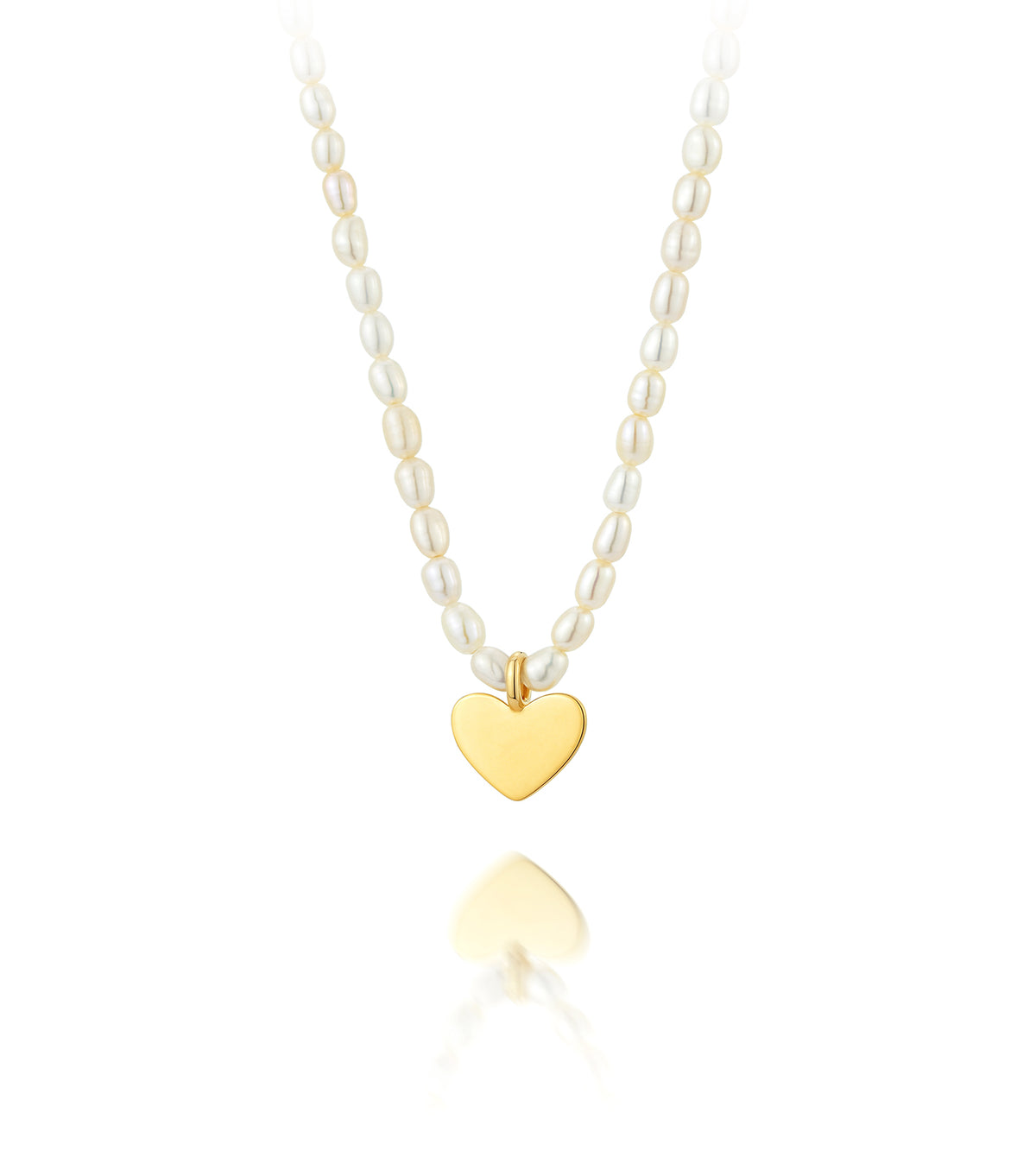 9ct Gold Peal Heart Necklace