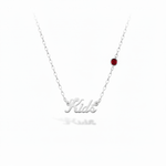 Kids Sterling Silver Name Necklace with Birthstone