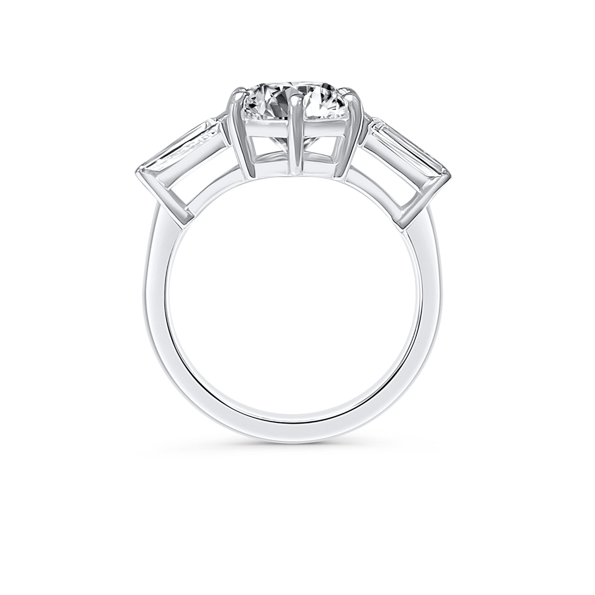 2.6ct Round and Baguette Diamond Ring Platinum