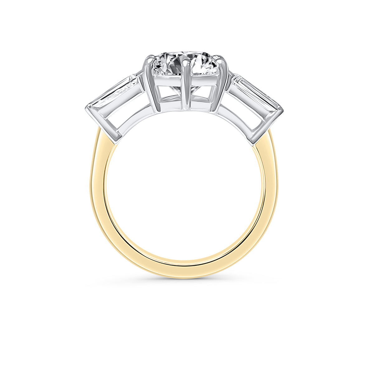 2.6ct Round and Baguette Diamond Ring 18ct Gold