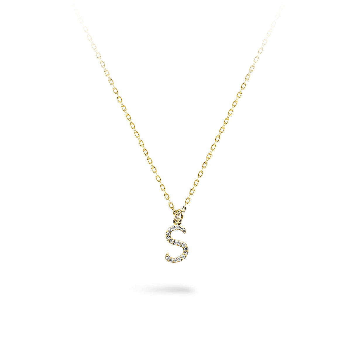 Lab Diamond Initial Necklace in 18ct Gold