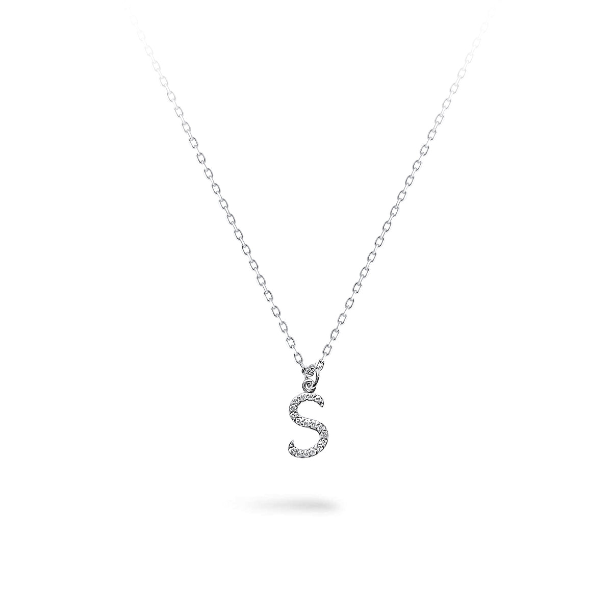 Lab Diamond Initial necklace in Platinum