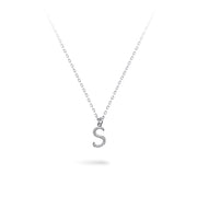 Lab Diamond Initial necklace in Platinum