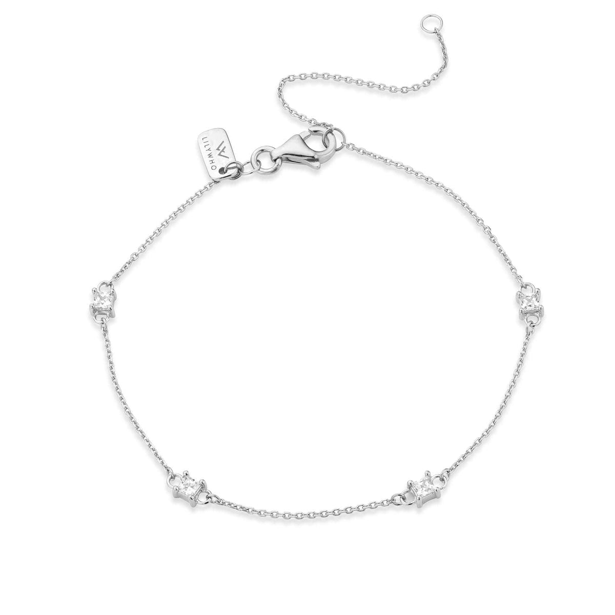 Silver Square CZ Bracelet