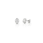 0.84ct Platinum Oval Lab Diamond Bezel Stud Earrings