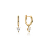 0.57ct 9ct Gold Heart Shaped Lab Diamond Hoop Earrings