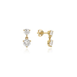 1.10ct 9ct Gold Diamond Drop Stud Earrings