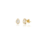 0.80ct Pear Bezel Diamond Stud Earrings in 9ct Gold