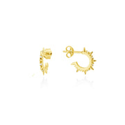 9ct Gold Small Spike Hoop Earrings