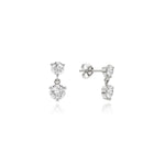 1.10ct Platinum Diamond Drop Stud Earrings