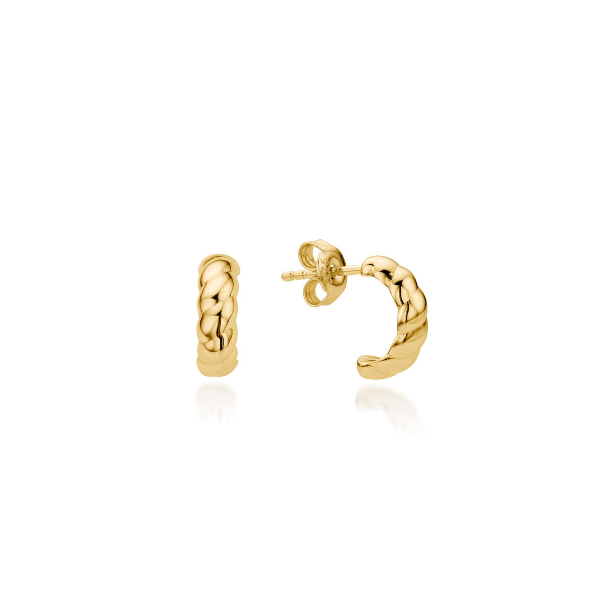 9ct Gold Croissant Hoop Earrings