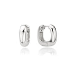 Silver Chunky Square Hoop Earrings