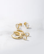 0.84ct 9ct Gold Oval Lab Diamond Bezel Hoop Earrings