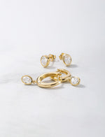 0.84ct 9ct Gold Oval Lab Diamond Bezel Hoop Earrings