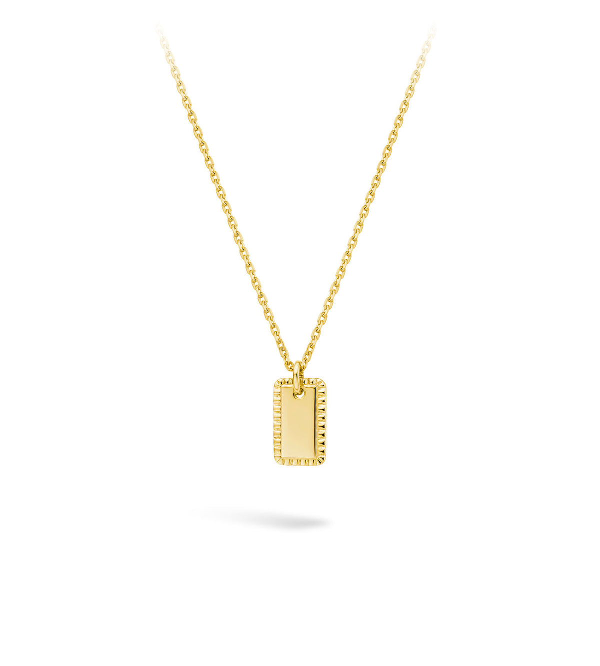 9ct Gold Engravable Rectangle Tag Necklace