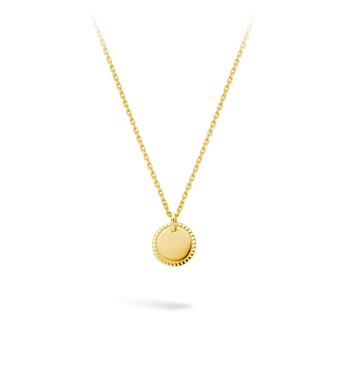 9ct Gold Round Disc Necklace for engraving