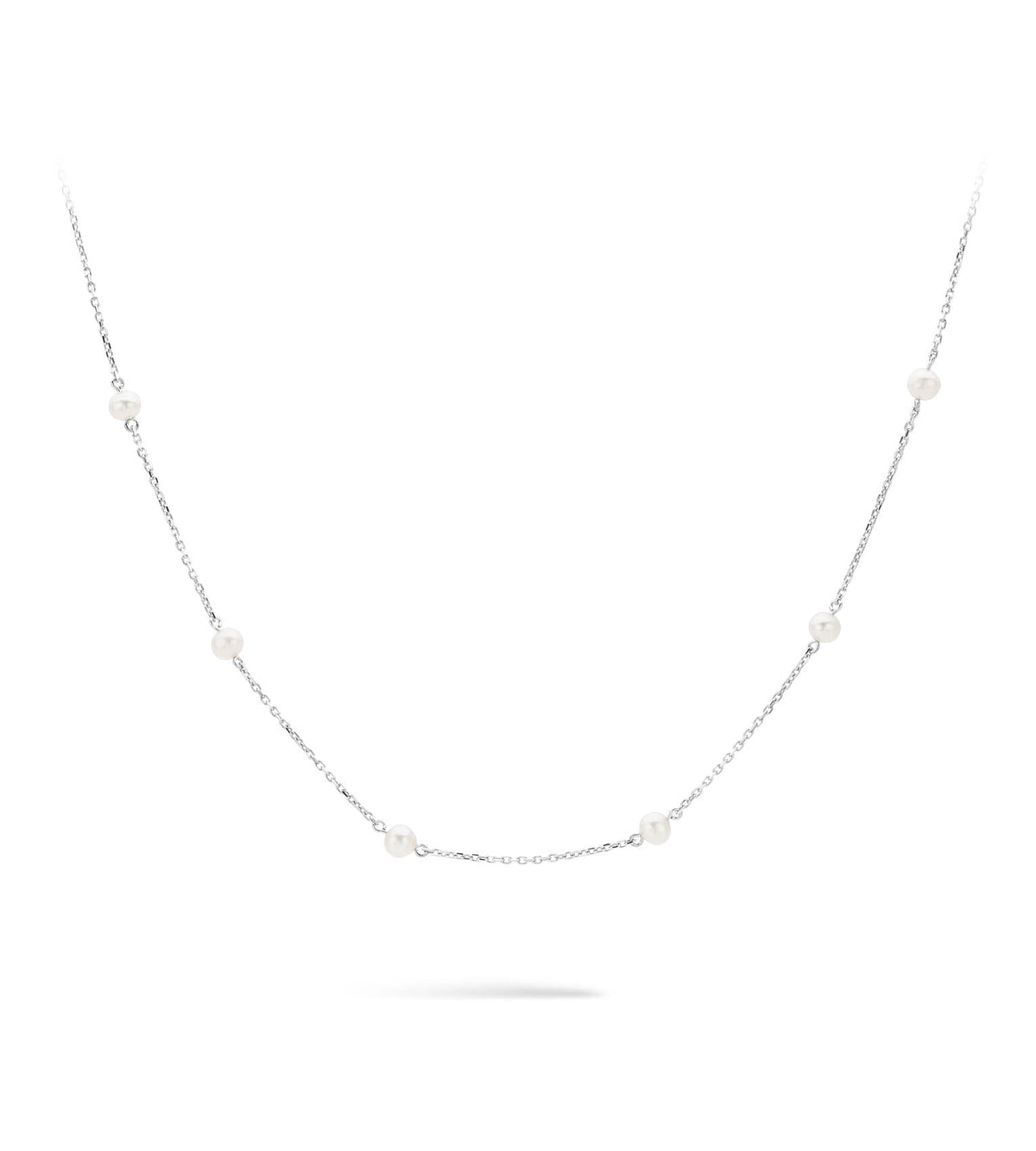 Classic 9ct White Gold Pearl Necklace