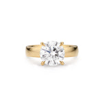 3ct Round Lab Diamond Solitaire with wide flat band in 18ct Gold