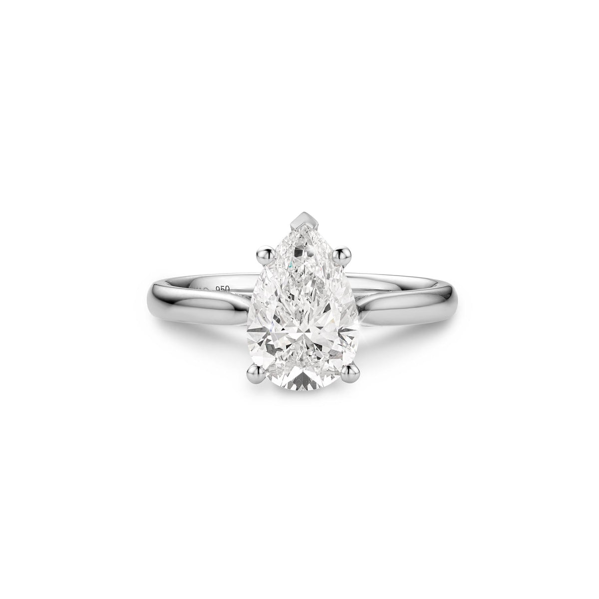 2ct Pear Lab Grown Diamond Solitaire Ring in Platinum