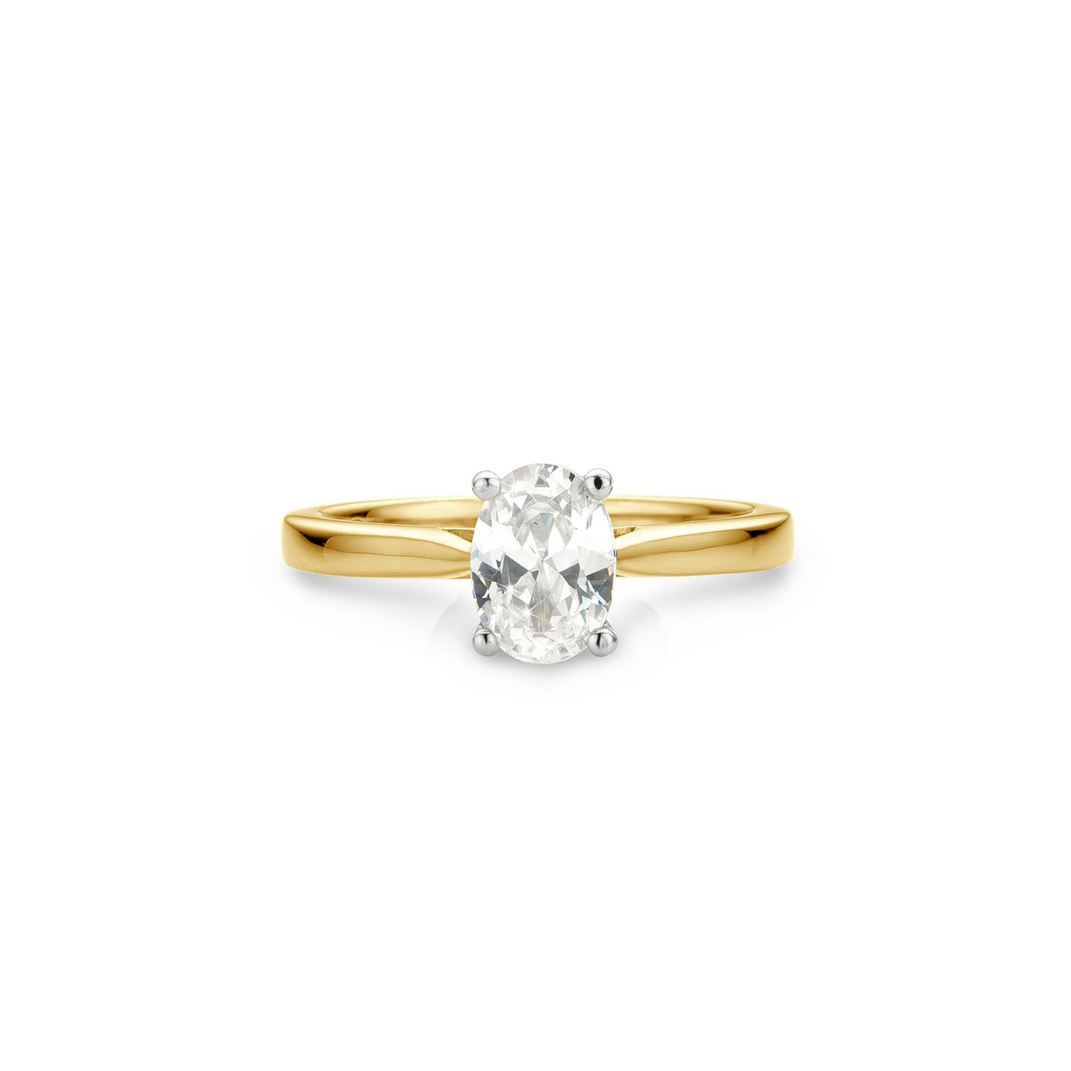 18ct Gold 1ct Oval Natural diamond Ring Solitaire