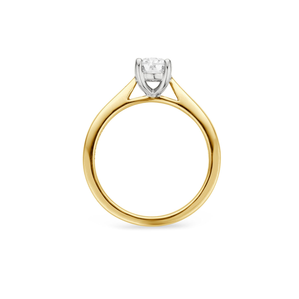 18ct Gold 1ct Oval Natural diamond Ring Solitaire