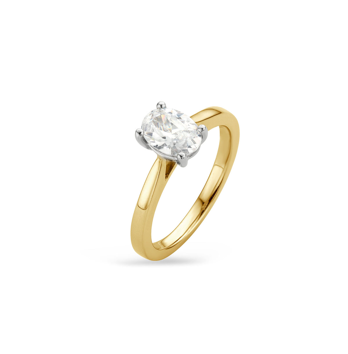 18ct Gold 1ct Oval Natural diamond Ring Solitaire