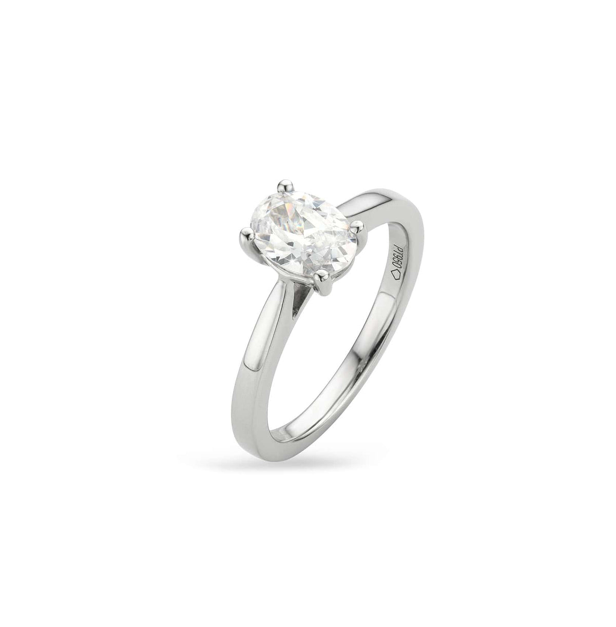 1ct Oval Natural Diamond Ring Solitaire