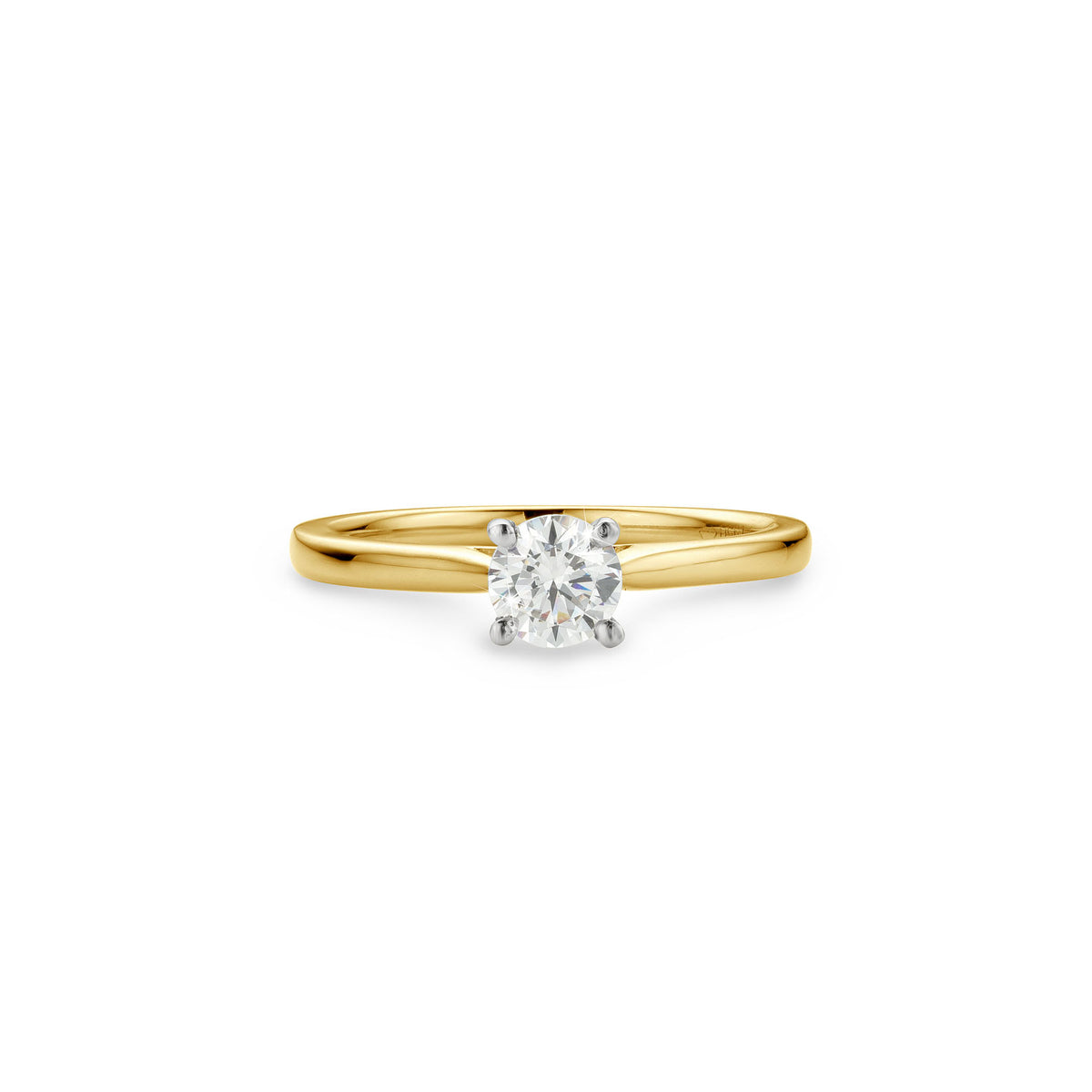 18ct Gold .50ct Round Natural Diamond Solitaire Ring