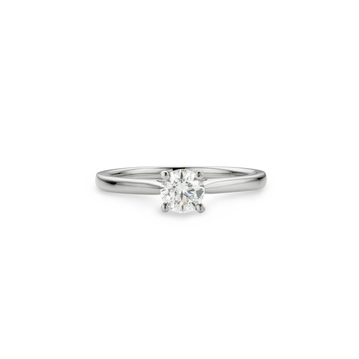 Platinum .50ct Round Natural Diamond Solitaire Ring