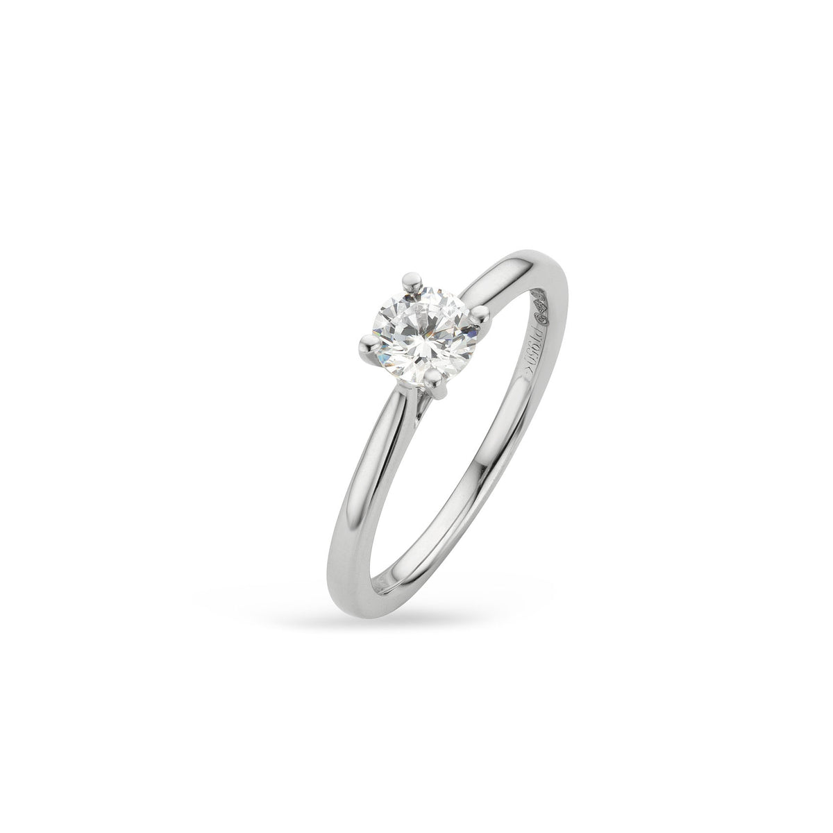 Platinum .50ct Round Natural Diamond Solitaire Ring