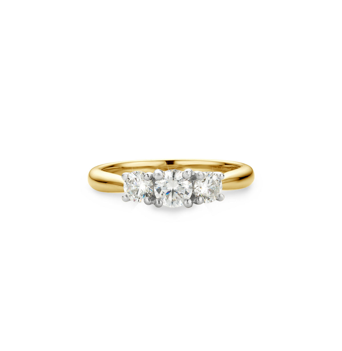 3 stone .65ct Natural Diamond Ring in 18ct Gold