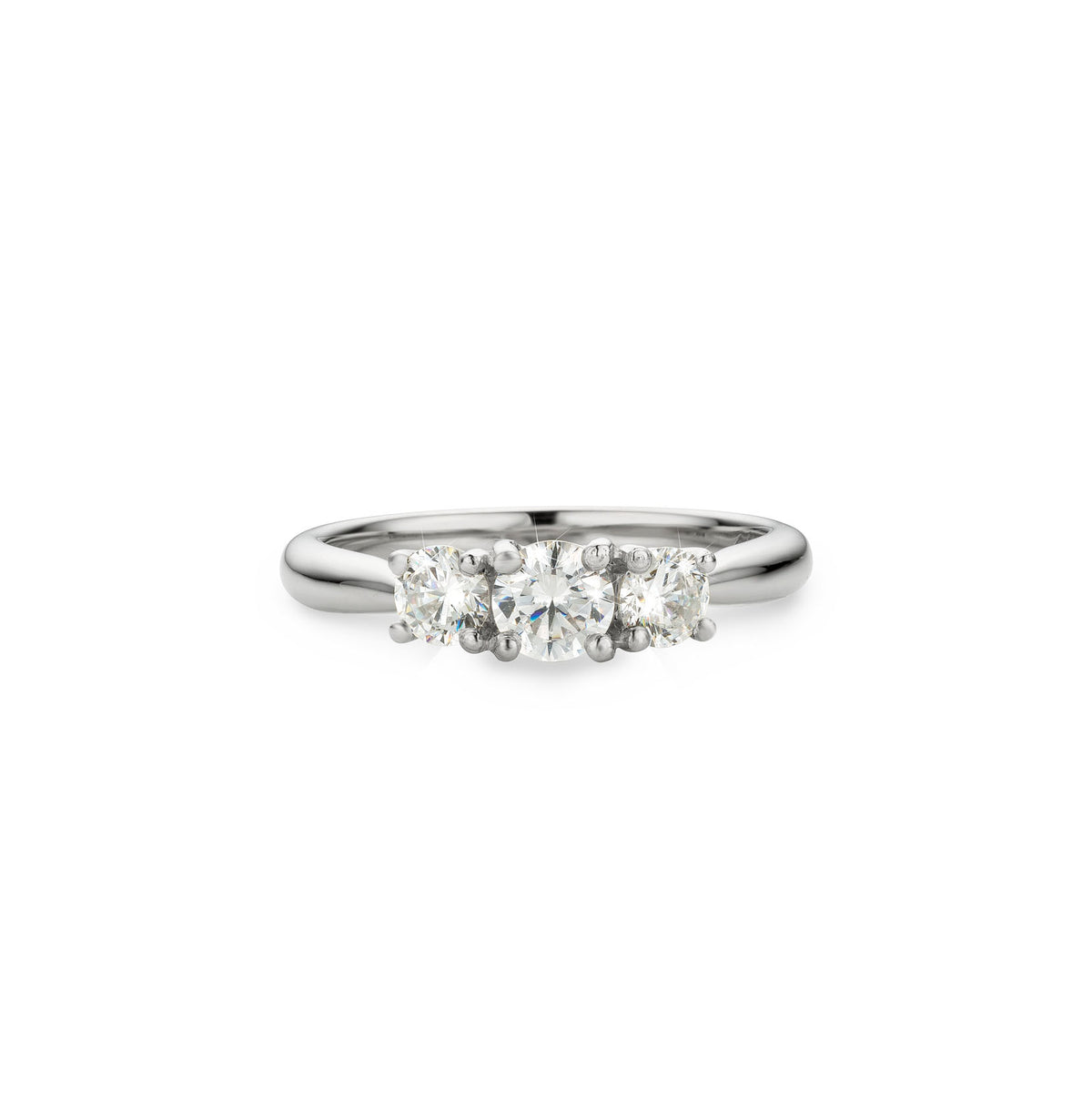 3 stones .65ct Natural Diamond Ring in Platinum