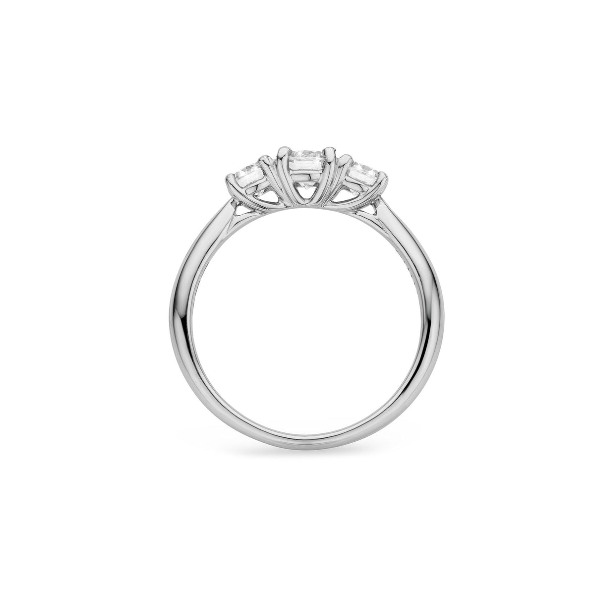 3 stones .65ct Natural Diamond Ring in Platinum