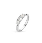 3 stones .65ct Natural Diamond Ring in Platinum