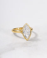 2ct Marquise Cut Lab Diamond in a 18ct gold Bezel Setting