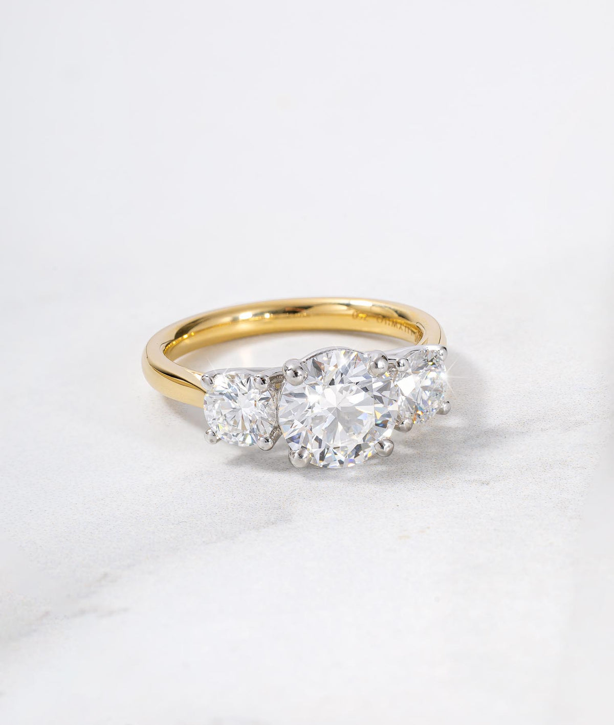 Three Stone 3ct Lab Diamond Ring