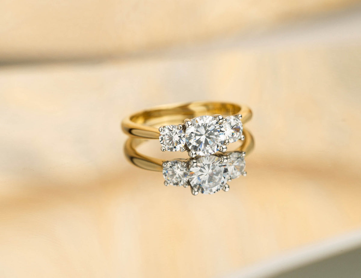 3 round stones 1.25ct Natural Diamond Ring