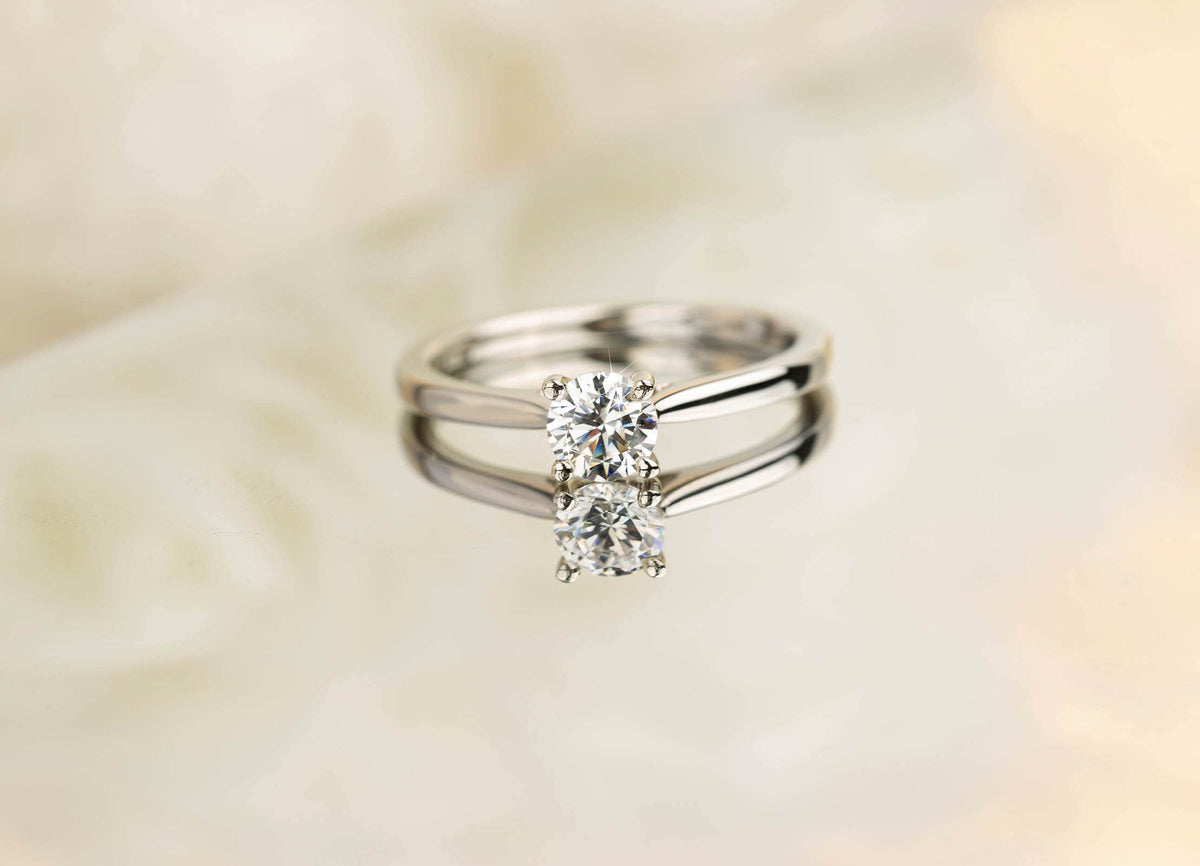 Platinum .50ct Round Natural Diamond Solitaire Ring