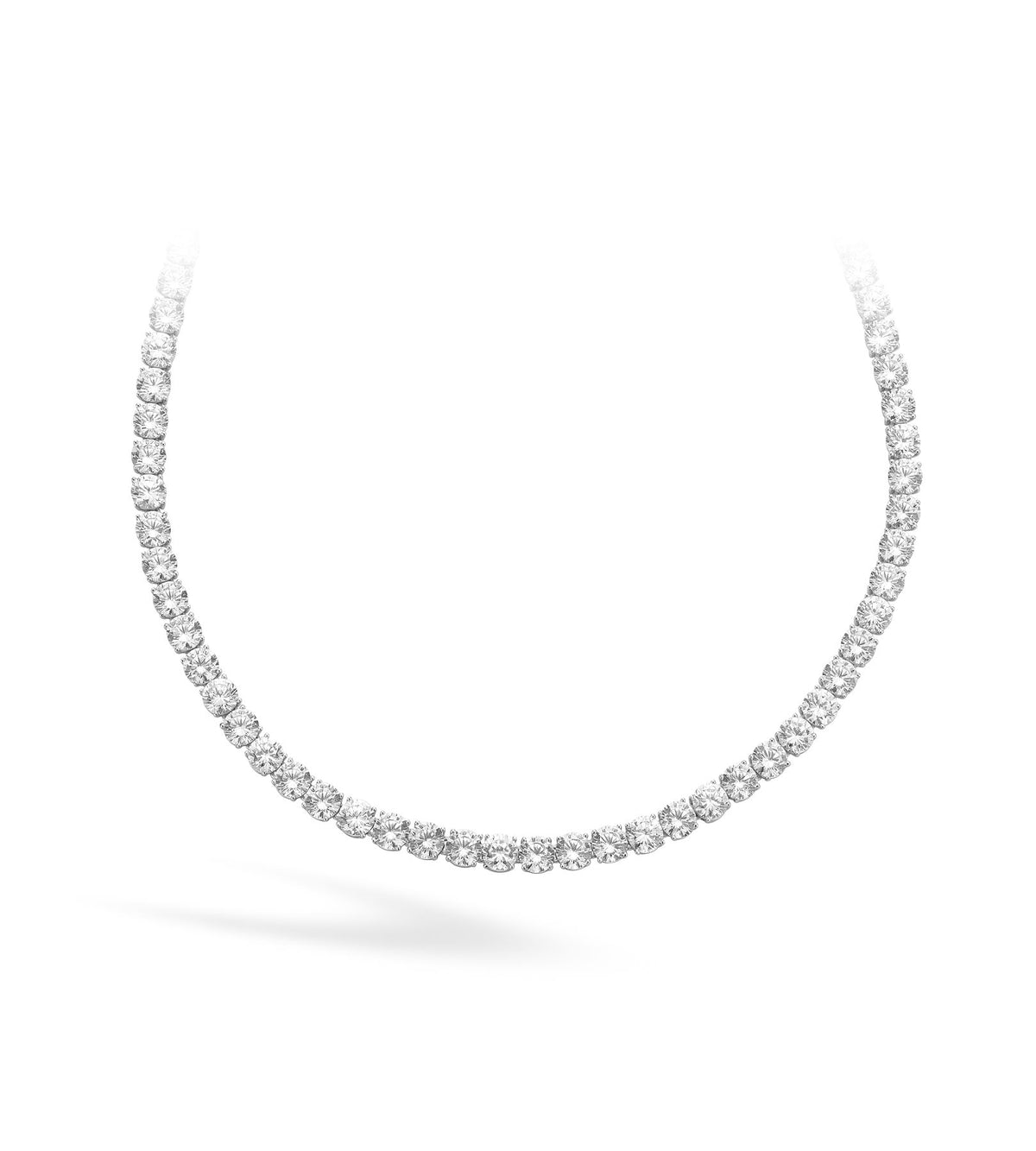 58ct Platinum & Lab Diamond Tennis Necklace
