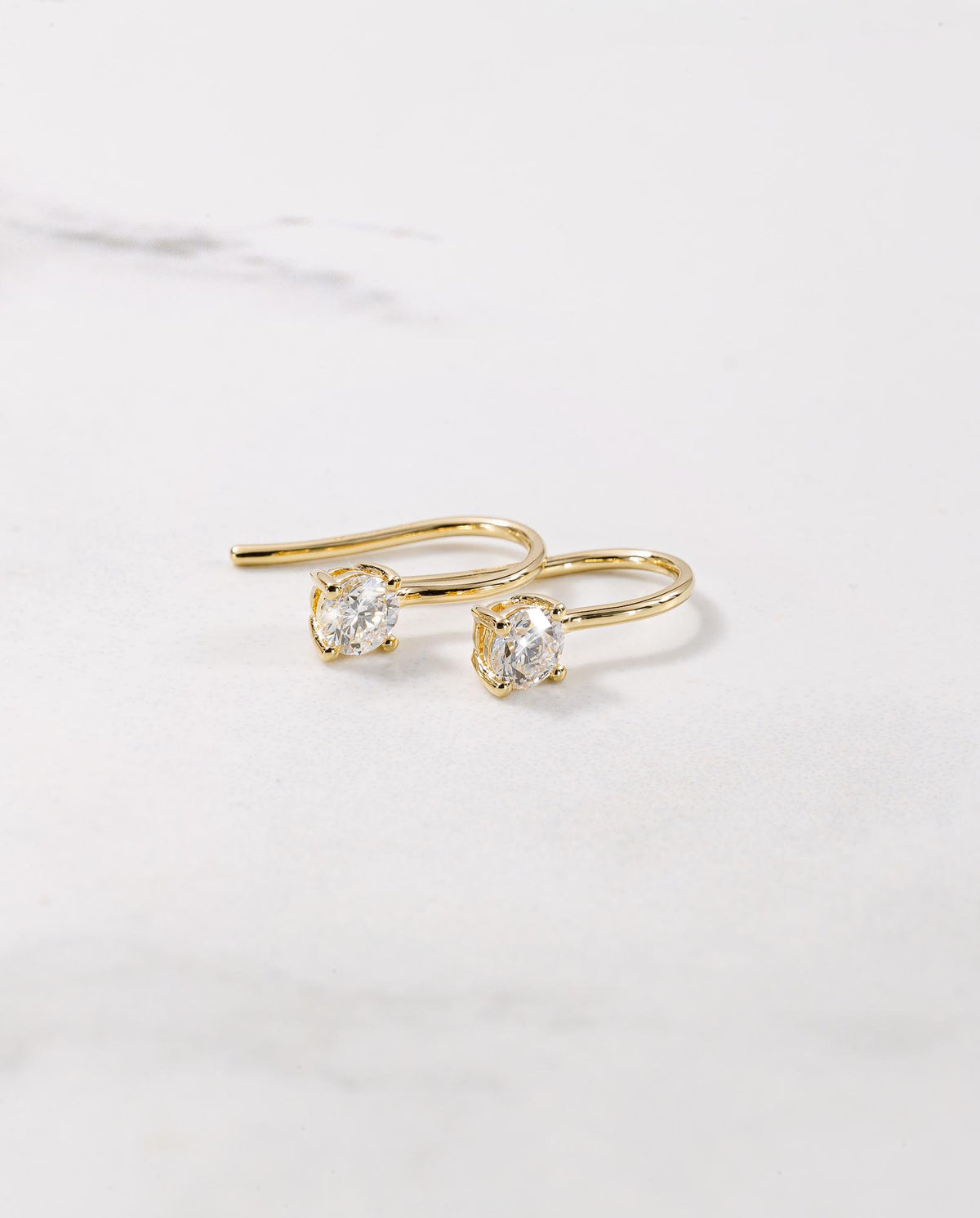 9ct Gold & Diamond Hook Earrings