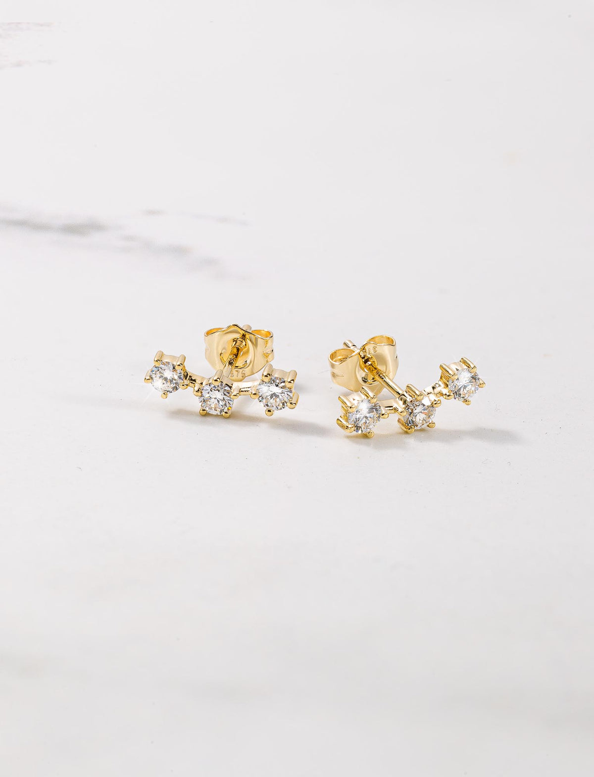 9ct Gold & Diamond Trio Stud Earrings