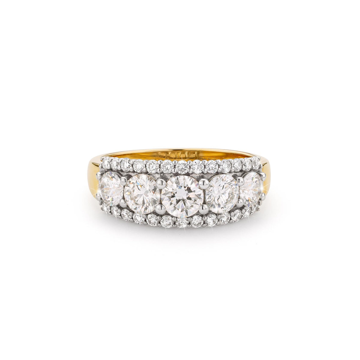 Multi Stone Lab Diamond Ring set in 18ct Gold