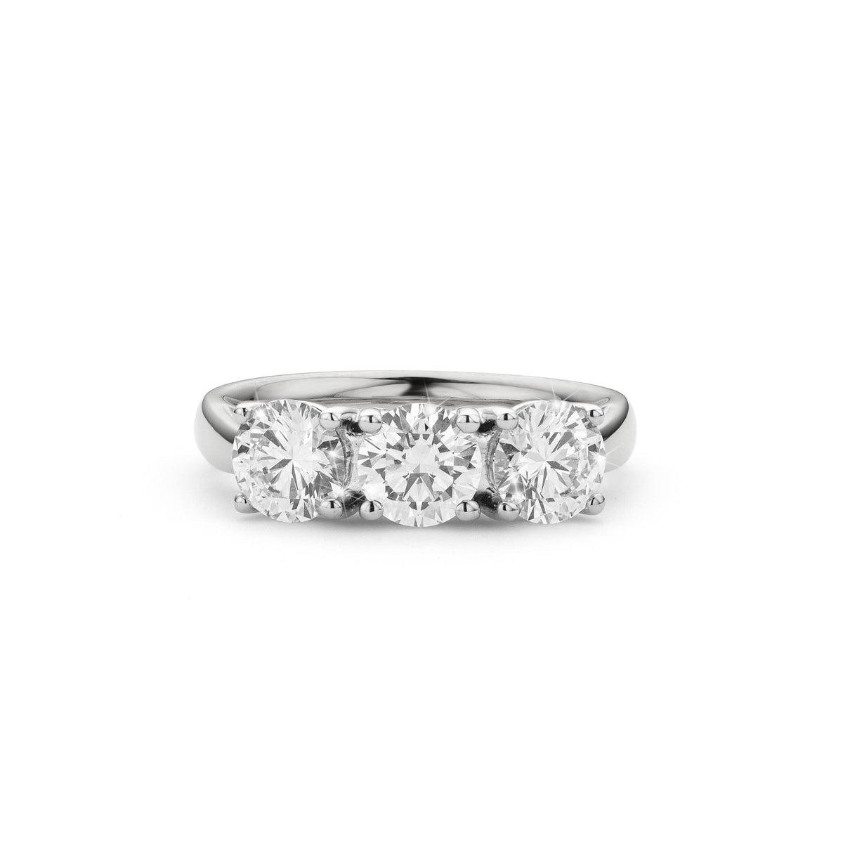 Platinum 3 Stone Lab Diamond Ring 2.25ct