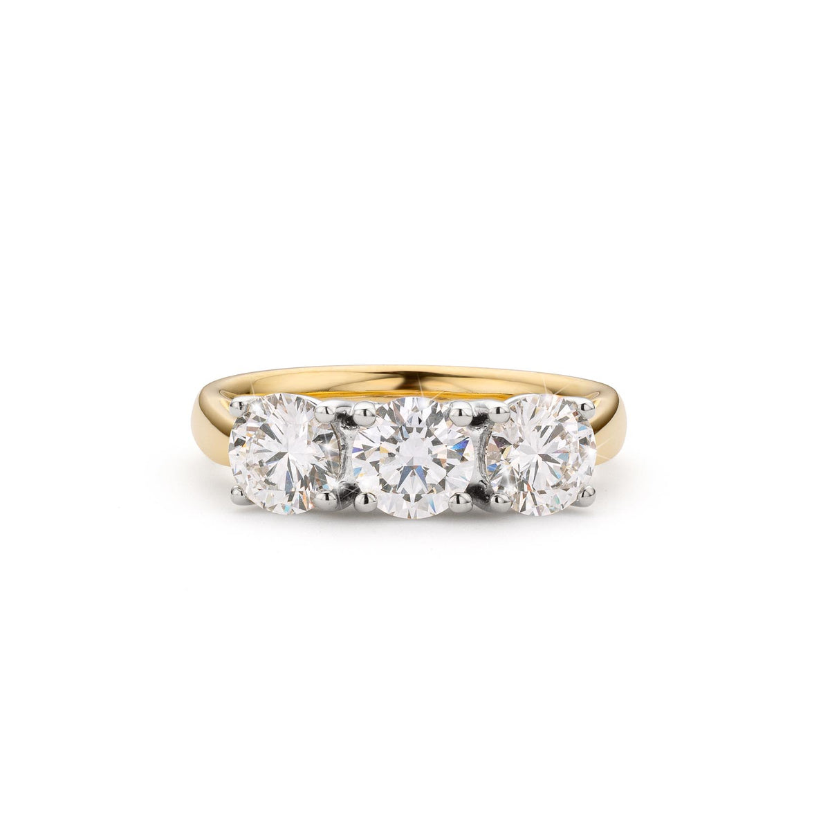 3 Stone 18ct Diamond Ring Natural 2.25ct